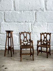 Antique Victorian dolls house furniture dining room set