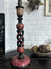 Load image into Gallery viewer, Antique Victorian Kashmiri Indian decorative candle stick lamp base