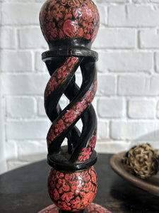 Antique Victorian Kashmiri Indian decorative candle stick lamp base