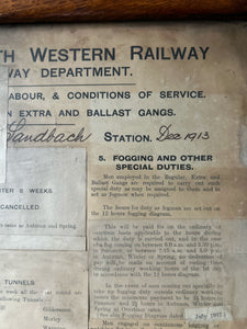 Antique Victorian London & North Western Railway Service Poster 1913 framed