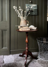 Load image into Gallery viewer, Antique mahogany decorative turned tripod leg wine side table