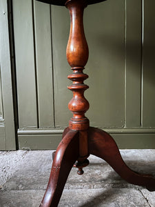 Antique mahogany decorative turned tripod leg wine side table