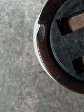 Load image into Gallery viewer, Antique Victorian mahohany reupholstered linen piano stool