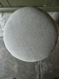 Antique Victorian mahohany reupholstered linen piano stool
