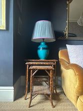 Load image into Gallery viewer, Antique Victorian tiger bamboo nest of three tables