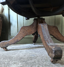 Load image into Gallery viewer, Antique early 20th Century Edwardian Oak &amp; leather swivel  captains desk chair