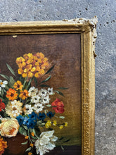 Load image into Gallery viewer, Antique floral still life oil painting on board signed J Brandt