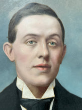 Load image into Gallery viewer, Antique late 19th Century Male portrait painting on card