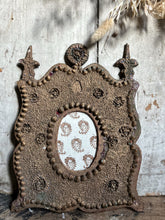 Load image into Gallery viewer, Antique micro mosaic shell grotto art frame with glass inlay.