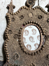Load image into Gallery viewer, Antique micro mosaic shell grotto art frame with glass inlay.