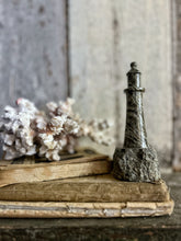 Load image into Gallery viewer, Antique mid 19th Century serpentine Cornish stone carved lighthouse decorative ornament
