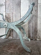 Load image into Gallery viewer, Antique painted 19th century French Curule stool with scroll handles