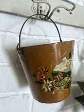 Load image into Gallery viewer, Antique Victorian papier mache decoupage decorative miniature bucket