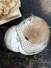Load image into Gallery viewer, Antique polished mother of pearl sea shell posy vase on pedestal