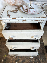 Load image into Gallery viewer, Antique set of table top drawers with original white paint