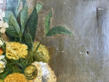 Load image into Gallery viewer, Antique still life floral oil painting on canvas