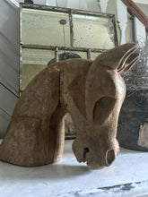Load image into Gallery viewer, Antique wooden carved carousel rocking horses head