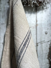 Load image into Gallery viewer, Antique eastern european linen grain sack with black stripe