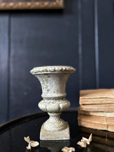 Load image into Gallery viewer, Antique French cast iron stone effect medicis pedastal urn vase