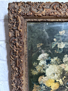 An Antique wood & gesso gilt decorative frame
