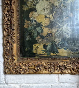 An Antique wood & gesso gilt decorative frame