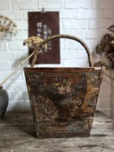 Load image into Gallery viewer, Antique Japanese decorative painted wooden trug