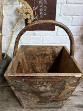 Load image into Gallery viewer, Antique Japanese decorative painted wooden trug