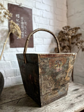 Load image into Gallery viewer, Antique Japanese decorative painted wooden trug