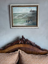 Load image into Gallery viewer, Antique seascape coastal naive oil painting on board