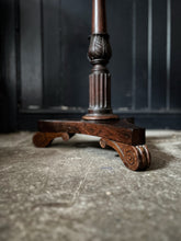Load image into Gallery viewer, An Antique Mid 19th Century William IV rosewood tripod scroll leg wine side table