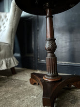 Load image into Gallery viewer, An Antique Mid 19th Century William IV rosewood tripod scroll leg wine side table