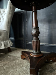 An Antique Mid 19th Century William IV rosewood tripod scroll leg wine side table