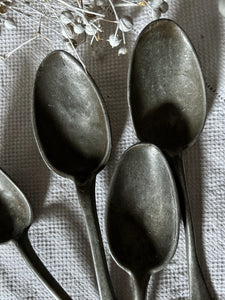 Antique pewter serving desert spoon cutlery