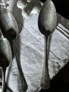 Antique pewter serving desert spoon cutlery