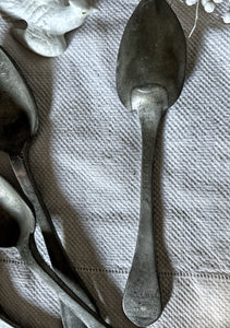 Antique pewter serving desert spoon