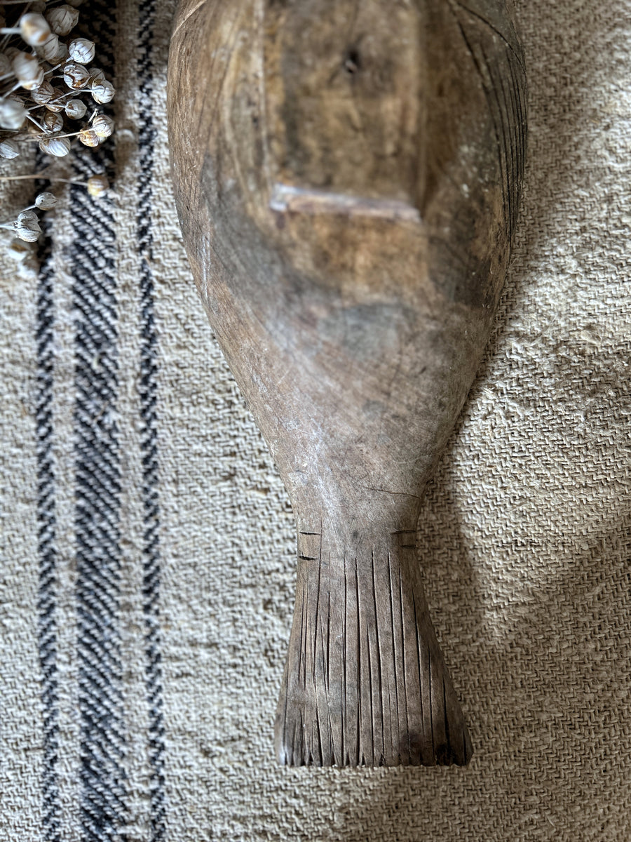 Rustic primitive hand carved wooden fish shaped scoop spoon – The Old ...