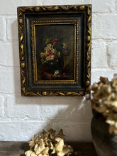Load image into Gallery viewer, An antique small Still life oil painting on canvas floral flowers
