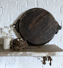 Load image into Gallery viewer, An antique wooden Indian Parat plate used for making chapati.