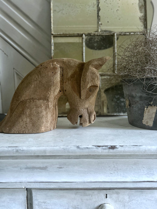 Antique wooden carved carousel rocking horses head