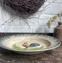 Load image into Gallery viewer, Antique Art Noveau 1908-1932 St Amand Rooster cockeral hand painted pottery dish 