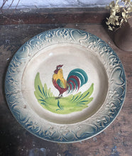 Load image into Gallery viewer, Antique Art Noveau 1908-1932 St Amand Rooster cockeral hand painted pottery dish 