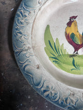 Load image into Gallery viewer, Antique Art Noveau 1908-1932 St Amand Rooster cockeral hand painted pottery dish