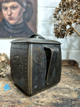 Load image into Gallery viewer, Arts &amp; Crafts antique brass repousse hammered tea caddy