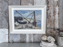 Load image into Gallery viewer,  Portland Dorset Beach scene oil on board Mid Century