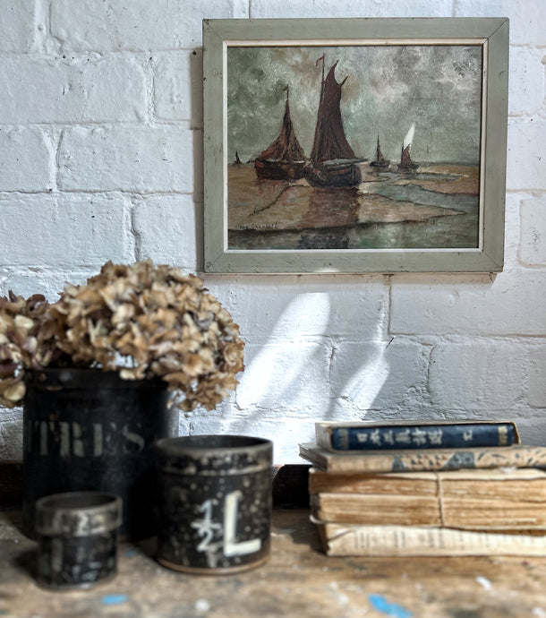 Belgium Flemish 20th century signed modernist Seascape oil painting