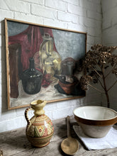 Load image into Gallery viewer, A belgium Vintage still life kitchen scene oil painting on canvas