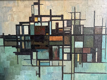 Load image into Gallery viewer, British School Modernist Mid Century Abstract Oil Painting on board signed