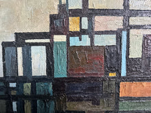 Load image into Gallery viewer, British School Modernist Mid Century Abstract Oil Painting on board signed