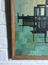 Load image into Gallery viewer, British School Modernist Mid Century Abstract Oil Painting on board signed