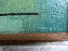 Load image into Gallery viewer, British School Modernist Mid Century Abstract Oil Painting on board signed